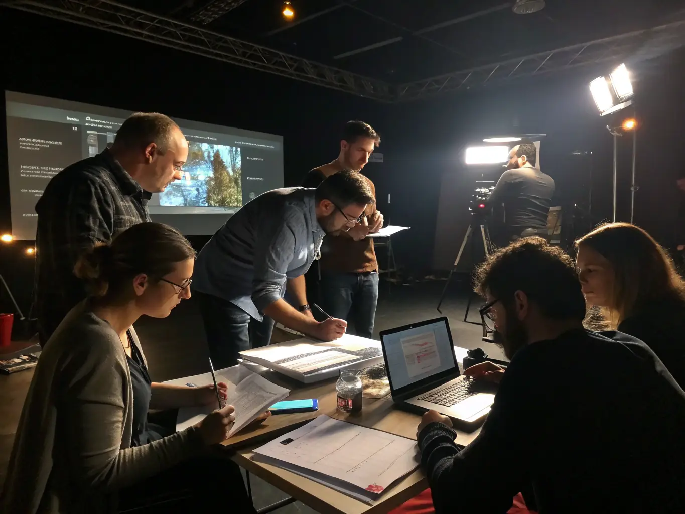 A dynamic image of a modern classroom setting with diverse professionals actively participating in a business training workshop, showcasing engagement and collaboration.