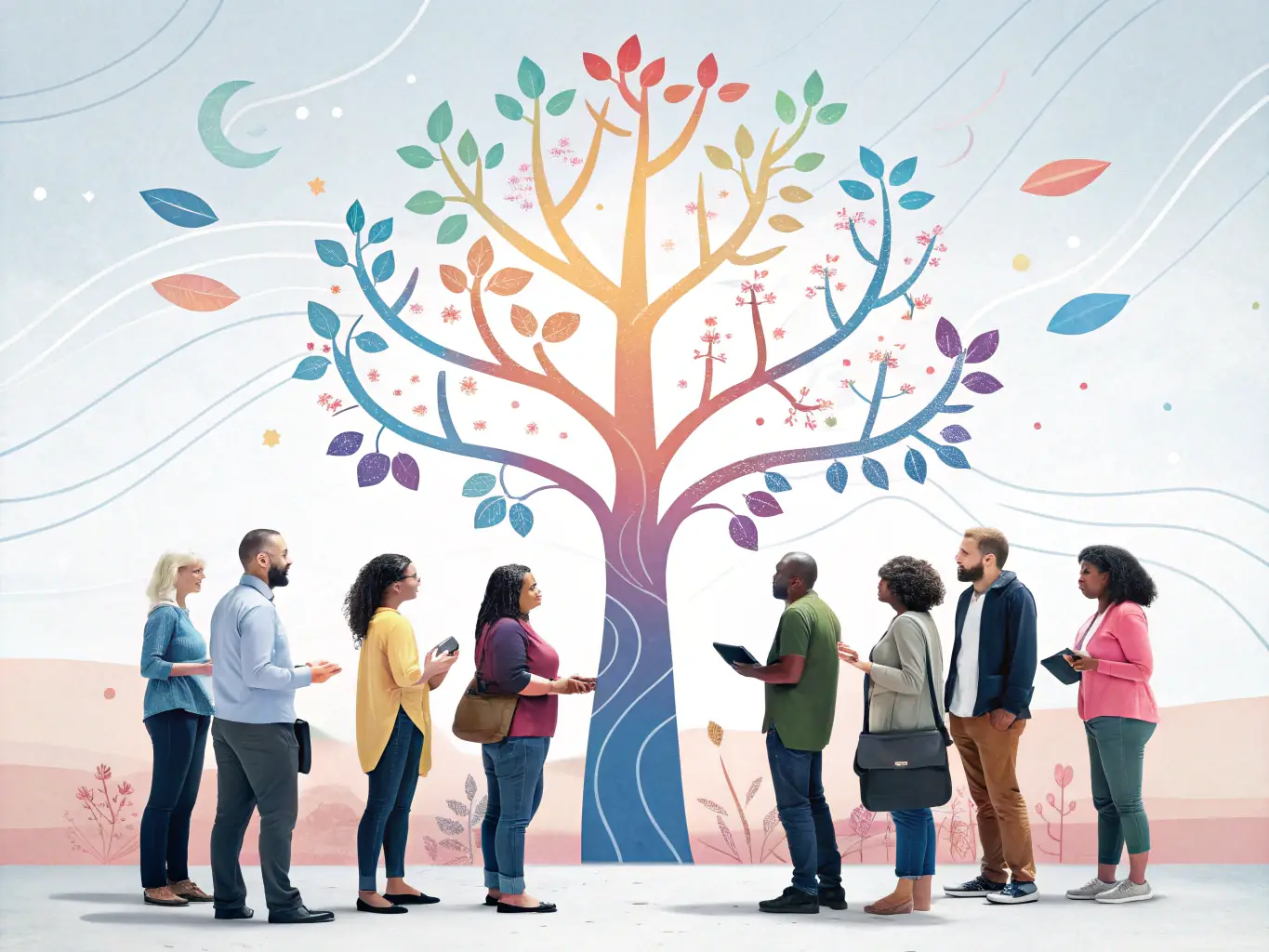 A digital illustration of a branching tree, each branch representing a different specialization within a business domain, symbolizing diverse learning options.